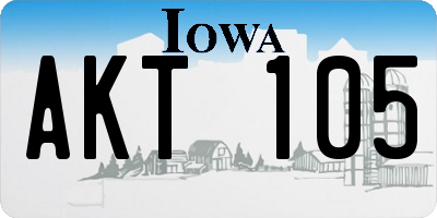 IA license plate AKT105
