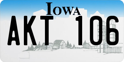 IA license plate AKT106