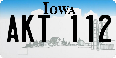 IA license plate AKT112