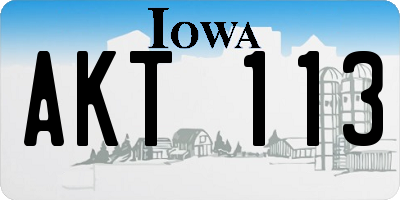 IA license plate AKT113