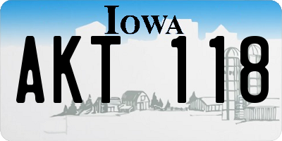 IA license plate AKT118