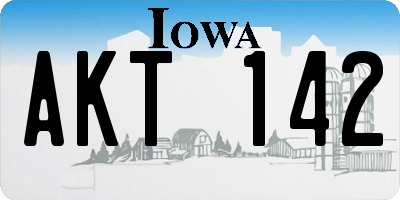 IA license plate AKT142