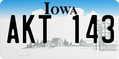 IA license plate AKT143