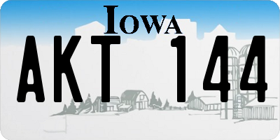 IA license plate AKT144