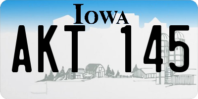 IA license plate AKT145