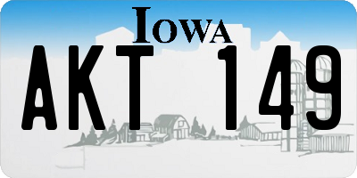 IA license plate AKT149