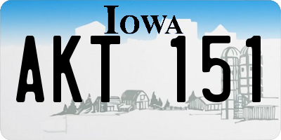 IA license plate AKT151