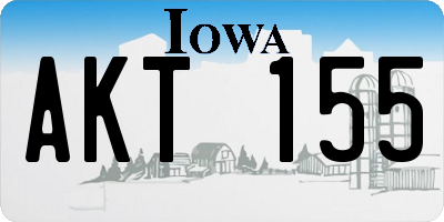 IA license plate AKT155