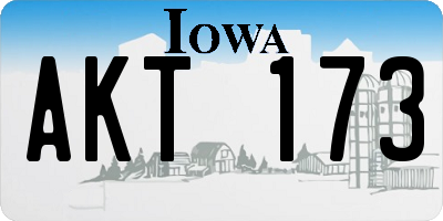 IA license plate AKT173