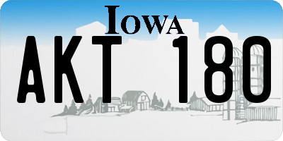 IA license plate AKT180