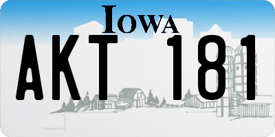 IA license plate AKT181