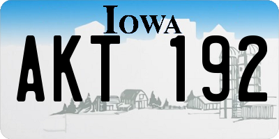IA license plate AKT192