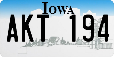 IA license plate AKT194