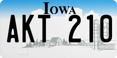 IA license plate AKT210