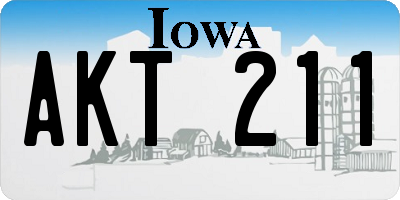 IA license plate AKT211