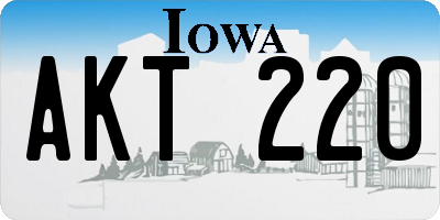 IA license plate AKT220