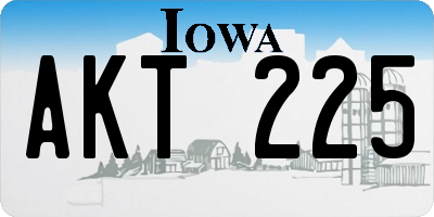 IA license plate AKT225
