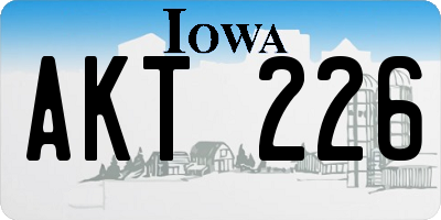 IA license plate AKT226