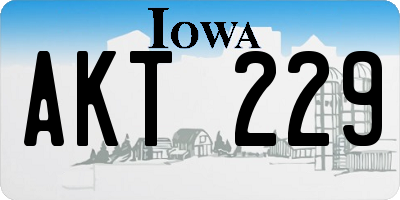 IA license plate AKT229