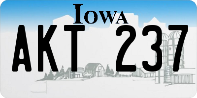 IA license plate AKT237