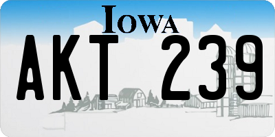 IA license plate AKT239