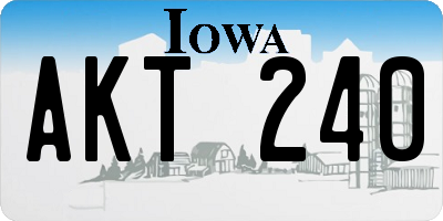 IA license plate AKT240