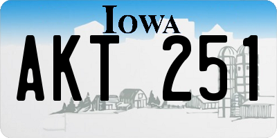 IA license plate AKT251