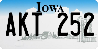 IA license plate AKT252