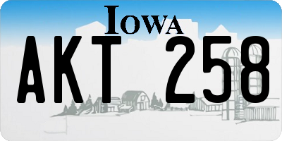 IA license plate AKT258