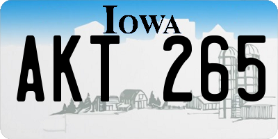 IA license plate AKT265
