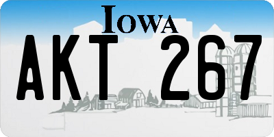 IA license plate AKT267
