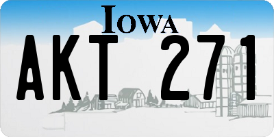IA license plate AKT271