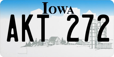 IA license plate AKT272