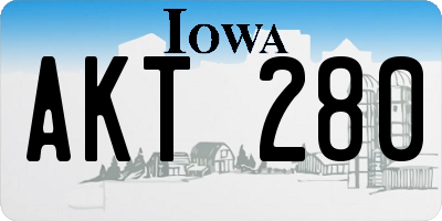 IA license plate AKT280