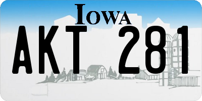 IA license plate AKT281
