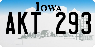 IA license plate AKT293
