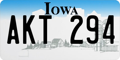 IA license plate AKT294