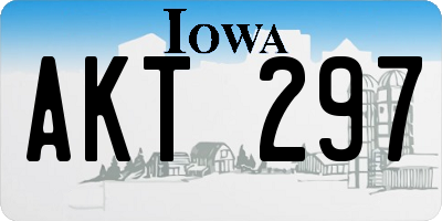 IA license plate AKT297