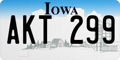 IA license plate AKT299
