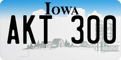 IA license plate AKT300