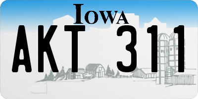IA license plate AKT311