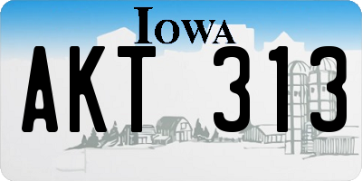 IA license plate AKT313