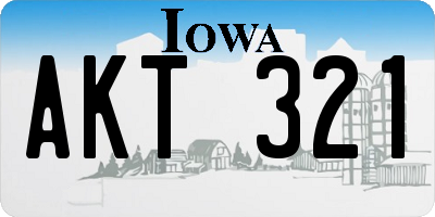 IA license plate AKT321