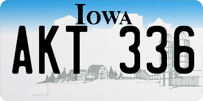 IA license plate AKT336