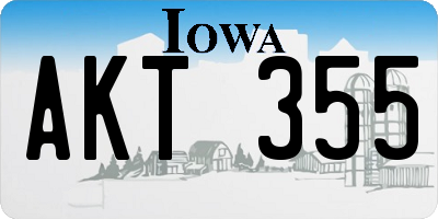 IA license plate AKT355