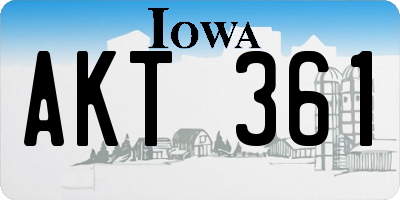 IA license plate AKT361