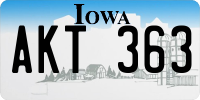 IA license plate AKT363