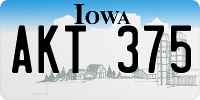 IA license plate AKT375