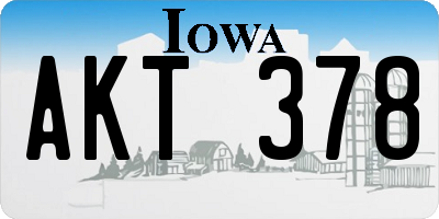IA license plate AKT378