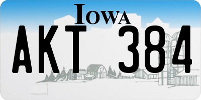 IA license plate AKT384